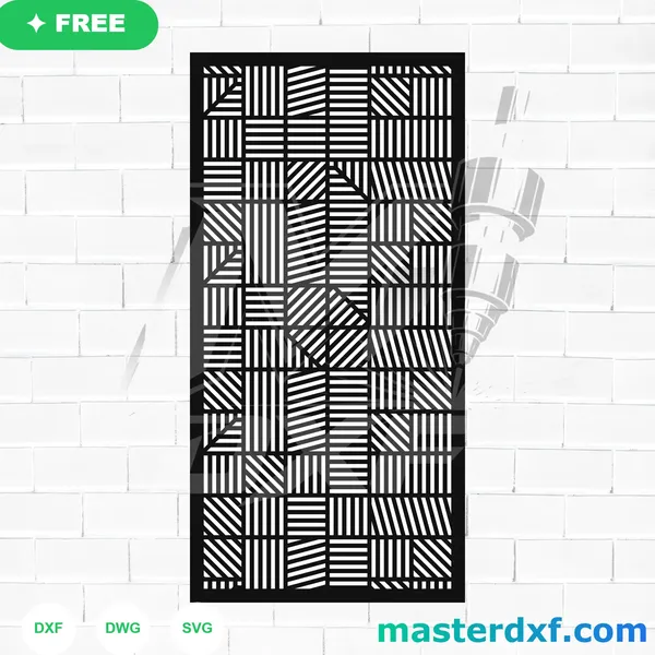 Striped Patchwork Block Optical Free DXF File DXF File